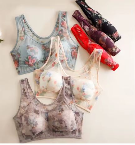Soutien-gorge à fleur imprimé très léger