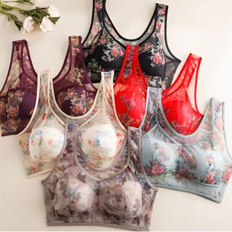 Soutien-gorge à fleur imprimé très léger